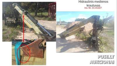 Kitas turtas aukcione: hidraulinis medienos krautuvas pradine kaina 770 EUR
