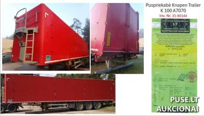 Puspriekabė Knapen Trailer K 100 A7070 aukcione nuo 1750 EUR - Galimybė įsigyti transporto priemonę