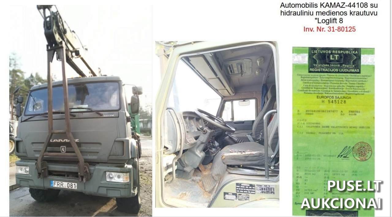 Automobilis KAMAZ-44108 su hidrauliniu medienos krautuvu "Loglift 8 Kitas turtas 2