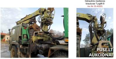 Vilkikas KAMAZ-44108 su medienos krautuvu Loglift 8 pradinė kaina 1450 EUR Platumų kaime, Švenčionių rajone