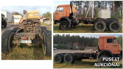 Balninis vilkikas KAMAZ parduodamas aukcione pradine kaina 1300 EUR, registracija Švenčionių rajone