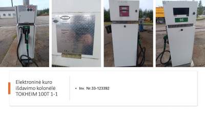 Veikianti kuro išdavimo kolonėlė TOKHEIM 100T Telšiuose, pradinė kaina 170 EUR, dalys išmontavimui