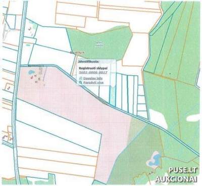 Žemės ūkio paskirties 1/2 dalis 43.1 balų Kretingos r. Budrių kaime 1200 EUR pradinė kaina