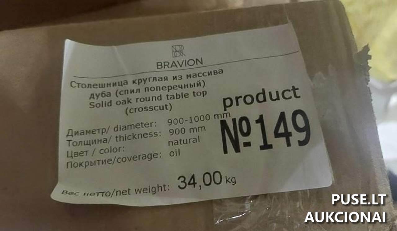 Ąžuolo masyvo stalviršiai, viso 5 vnt, bruto bendras svoris 189,800 kg Kitas turtas 1