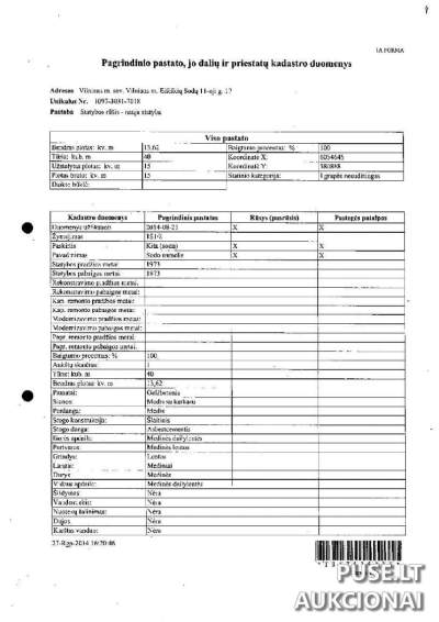 Sodo namelis Vilniuje, Eišiškių Sodų 15-ojoje g. 33F, pradinė kaina 8000 EUR, parduodamas viešame aukcione