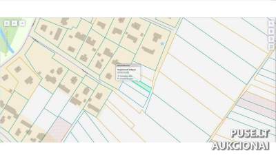 Žemės ūkio paskirties žemės sklypo 1/6 dalis Pasvalio rajone, Girsūdų kaime, pradinė kaina 26 EUR