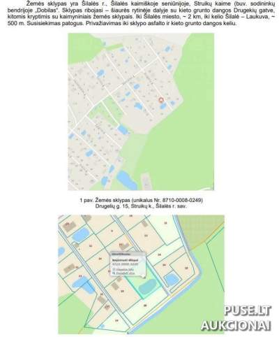 Žemės sklypas Šilalės r. sav. Struikų k. Drugelių g. 15, pradinė kaina 6400 EUR