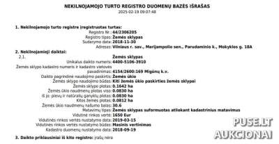 Žemės ūkio paskirties sklypas Vilniaus rajone, Parudaminio k. 6900 EUR