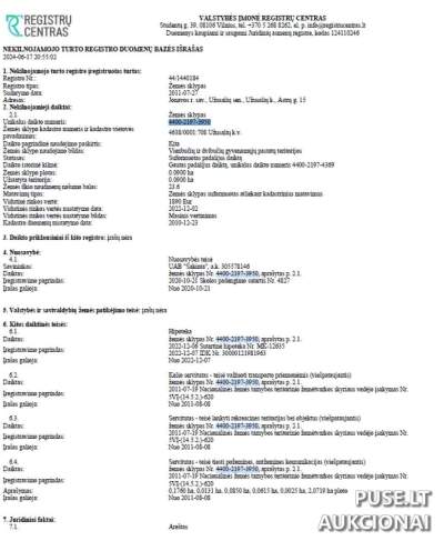 Žemės sklypas Jonavos r. Užusalių k. Astrų g. 15, 0.09 ha, pradinė kaina 3900 EUR