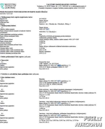 Žemės sklypas Jonavos r. savivaldybėje Užusalių kaimo Rūtų g. 5, 0.09 ha, PVM objektas, pradinė kaina 3900 EUR