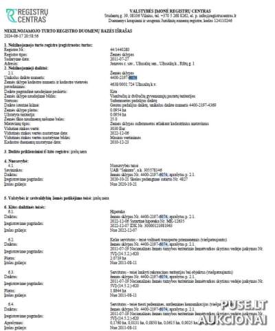 Žemės sklypas Jonavos rajone, Užusalių seniūnijoje, Rūtų g. 1, pradinė kaina 4100 EUR