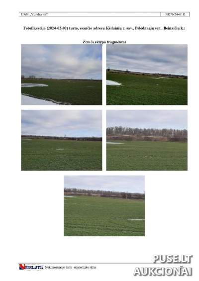 Žemės ūkio paskirties sklypas Kėdainių rajone, Beinaičių kaime, pradinė kaina 11280 EUR