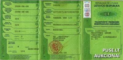 Yamaha YBR125 motociklo aukcionas Tauragėje nuo 1300 EUR