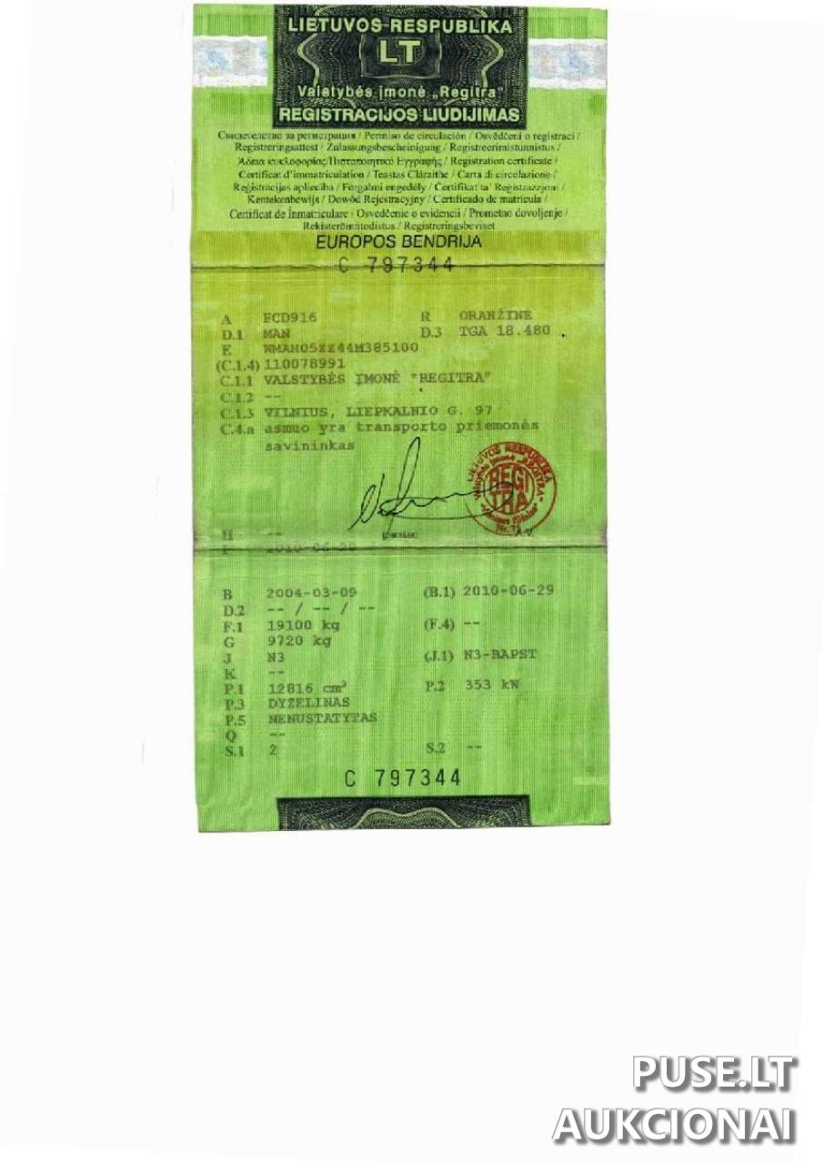 MAN TGA 18.480 Krovininis automobilis nuo 3,5t. iki 12t. 1