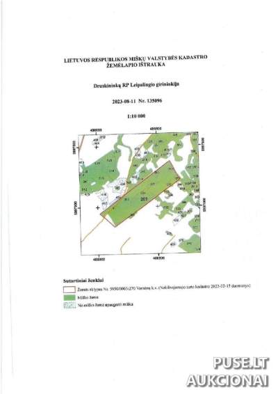 12.35 ha Žemės ūkio paskirties sklypas Lazdijų rajone, Šadžiūnų kaime, pradinė kaina 21390 EUR