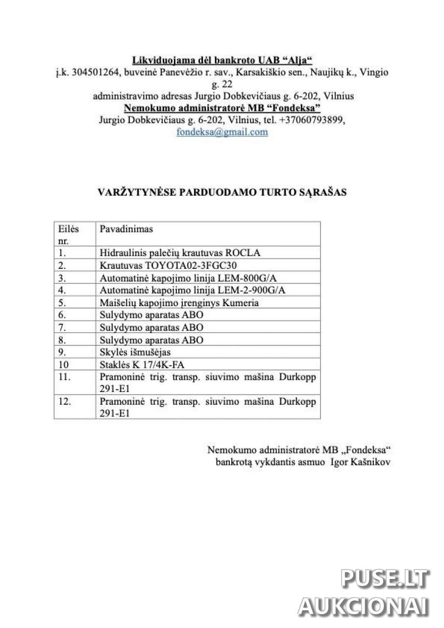 Įrengimai Mašinos ir įrengimai 9