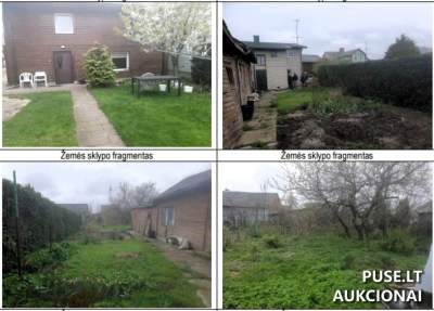 Žemės sklypo dalis ir pastatai Tauragėje, J. Tumo-Vaižganto g. 74, pradinė kaina 14880 EUR