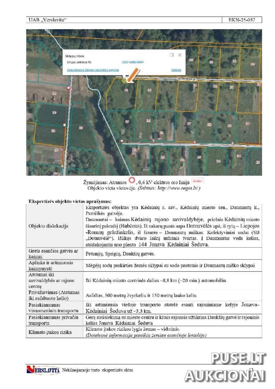 Žemės sklypas Sklypai Pamiškės gatvė 40, Daumantai, 57118 Kėdainių r. sav., Lithuania 1