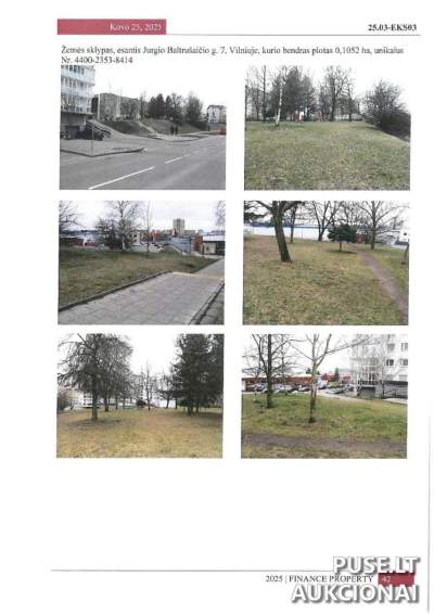 1/1052 dalis komercinės paskirties sklypo Vilniuje, Jurgio Baltrušaičio g. 7, nuo 113 EUR