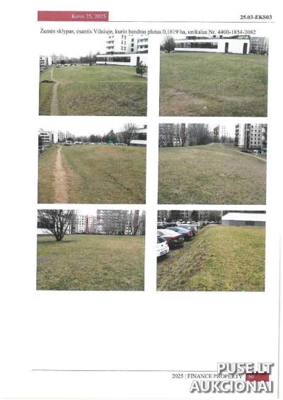 Žemės sklypo dalis Vilniuje 0.1819 ha komercinei veiklai, pradinė kaina 322 EUR