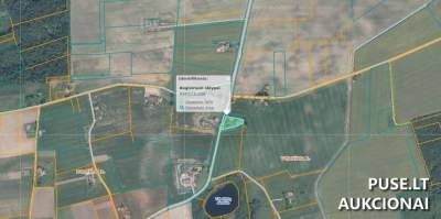1/16 dalis žemės sklypo Panevėžio rajone, Vėjeliškių kaime, mažaaukščių gyvenamųjų namų statybai, pradinė kaina 367 EUR