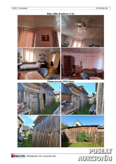 1/2 dalis buto su ūkiniu pastatu Merkinėje, Varėnos rajone, pradinė kaina 9600 EUR