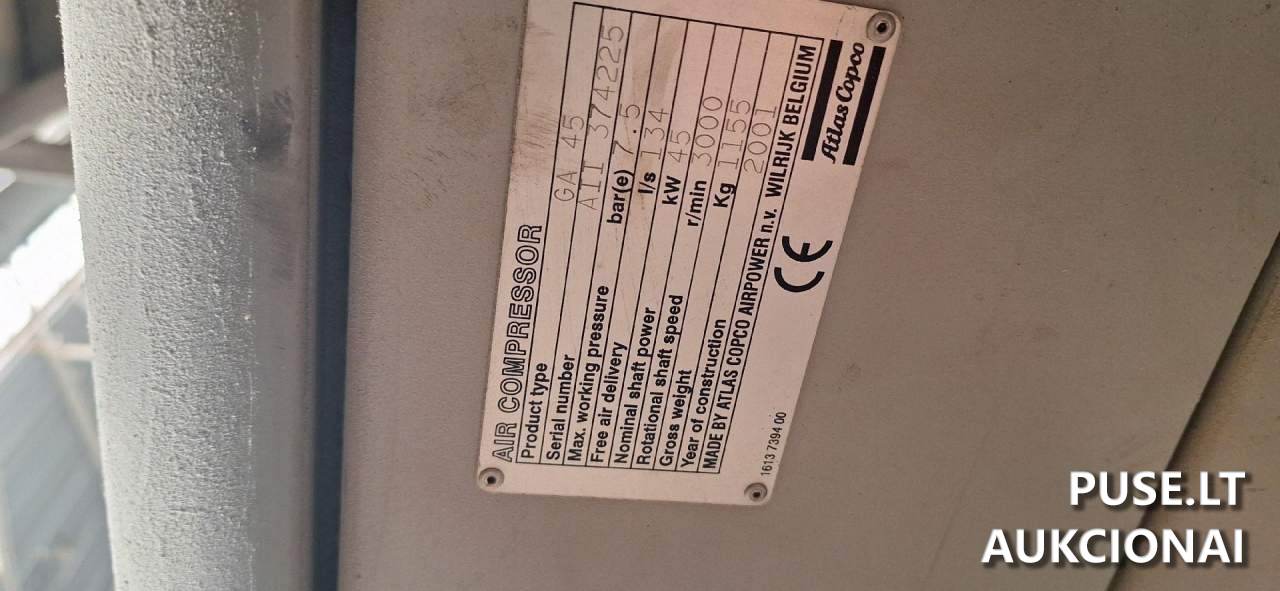 Sraigtinis oro kompresorius ATLAS COPCO GA45FF Kitas turtas 1