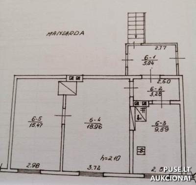 Butas Sedoje, Mažeikių rajone, Dariaus ir Girėno g. 1-6, pradinė kaina 2770 EUR