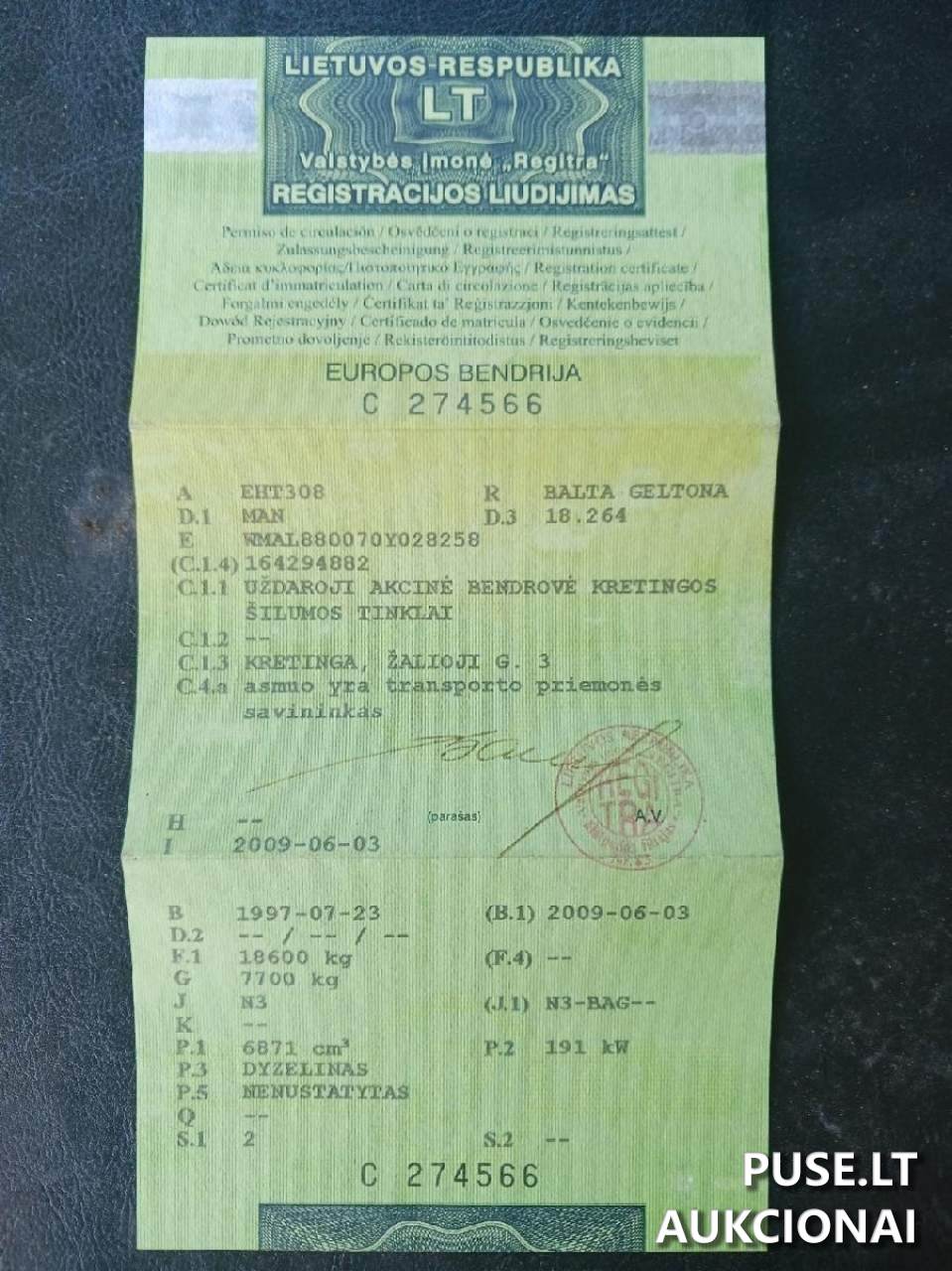 MAN sunkvežimis Krovininis automobilis nuo 3,5t. iki 12t. 5