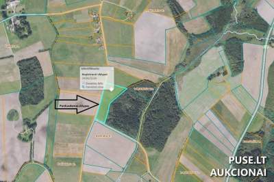 2.09 ha žemės ūkio paskirties sklypas Kelmės r. sav., Pašlaukio k. 7200 EUR