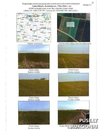 Žemės ūkio paskirties sklypas Vilkaviškio r. sav., Geisteriškių k. 0.42 ha, pradinė kaina 1360 EUR