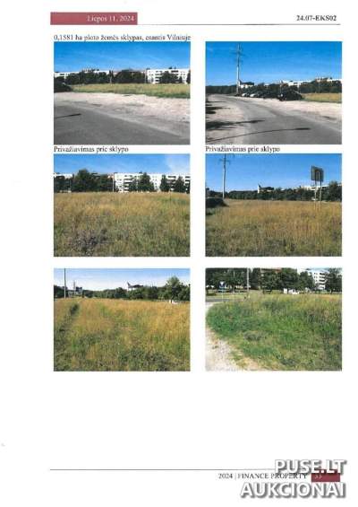 Žemės sklypo dalies pardavimas Vilniuje, 0.1581 ha, - pradinė kaina 33720 EUR