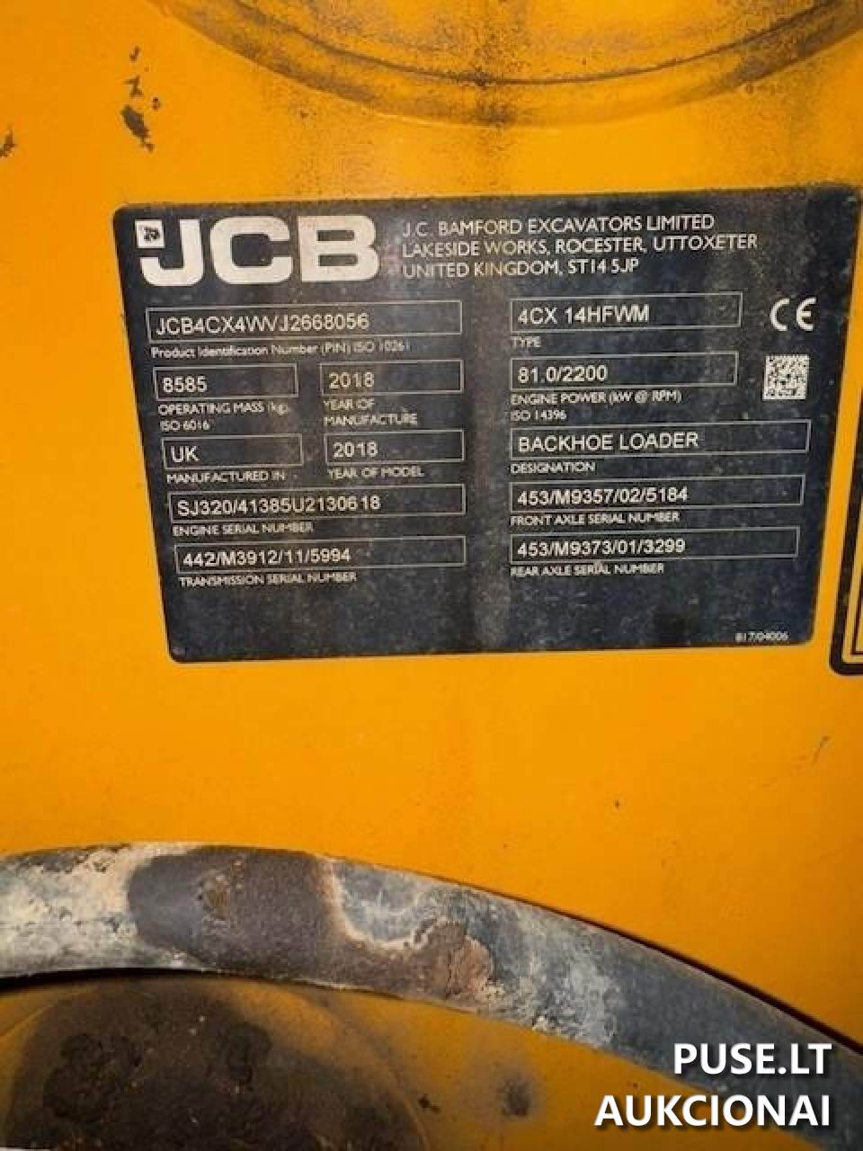 JCB 4CX ECO T4 Traktoriai, savaeigės mašinos, priekabos, puspriekabės 1