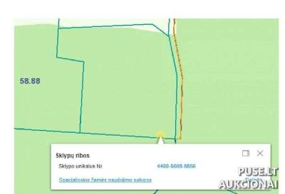 Žemės ūkio paskirties sklypas Vilniaus r. sav., Bendoriuose, pradinė kaina 2960 EUR