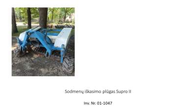 Kitas turtas parduodamas Alytuje - Sodmenų plūgas Supro II pradinė kaina 637 EUR