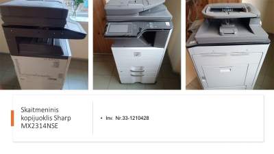 Sugedęs kopijuoklis Sharp MX2314NSE Telšiuose, pradinė kaina 35 EUR, PVM įskaičiuotas