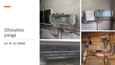 Džiovyklos įranga aukcione Telšiuose, pradinė kaina 850 EUR, bloga būklė