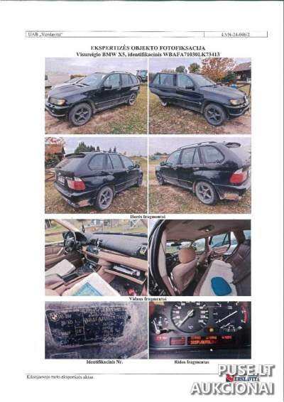 Automobilis BMW X5 3.0D keleivinis automobilis pradinė kaina 2580 EUR