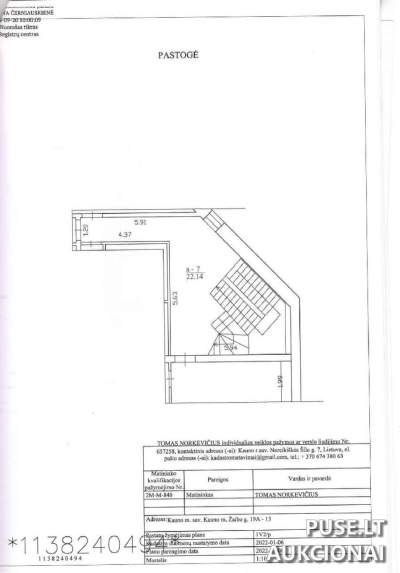 Pagalbinės negyvenamosios patalpos Kaune, Žaibo g. 19A, pradinė kaina 59640 EUR