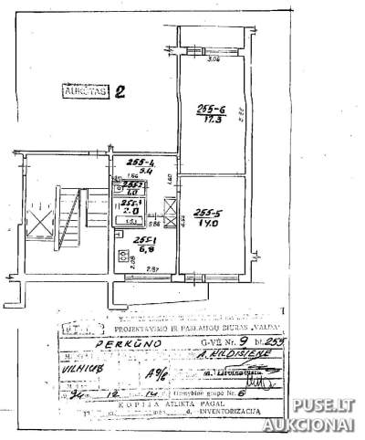 1/16 dalis buto Virginijaus Druskio g. 9 Vilniuje – Kaina 4080 EUR. Antstolio parduodamas 1974 m. statybos butas