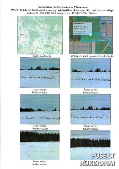Žemės sklypo dalis Vilniaus rajone, Kapitulščiznos kaime, pradinė kaina 3600 EUR