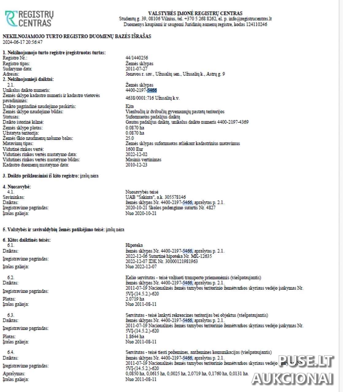 Žemės sklypas Sklypai Astrų g. 9, Užusaliai, 55337 Jonavos r. sav., Lithuania 2