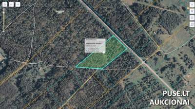 3810/0005:213 Žemės sklypas (1.39 ha) Varėnos r. sav., Kabelių k., pradinė kaina 2760 EUR