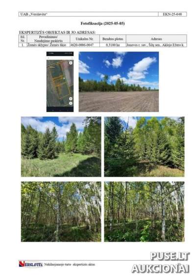 Žemės sklypas Jonavos rajone, Aklojo Ežero kaime, parduodamas aukcione už 1200 EUR
