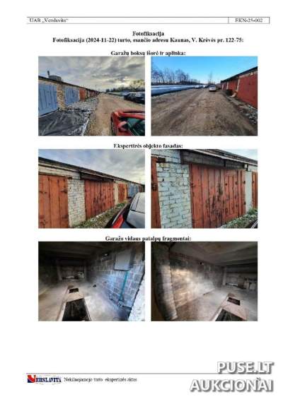 Garažas Kaune 37 kv.m V. Krėvės pr. 8400 EUR - Antstolių varžytynės