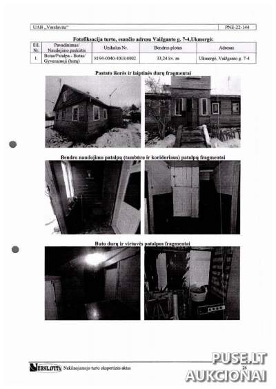 53/100 dalies buto dalis Ukmergėje, Vaižganto g. 7, pradinė kaina 1536 EUR