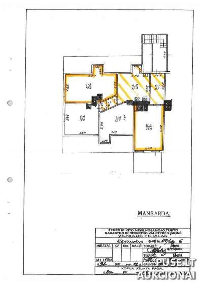 55/100 dalis buto Kęstučio g. 22 Vilniuje, kultūros paveldas, pradinė kaina 49005 EUR