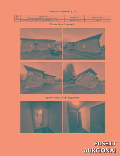 Administracinis pastatas Skuodo mieste, Statybininkų g. 5A, 83900 EUR pradinė kaina