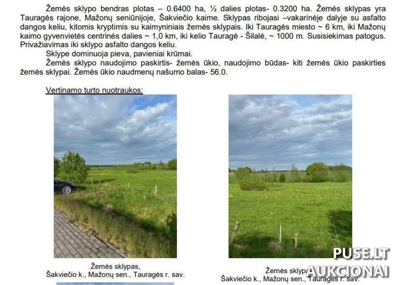 Žemės sklypas Sklypai Mokyklos g 4, Šakvietis, 73355 Tauragės r. sav., Lithuania 1