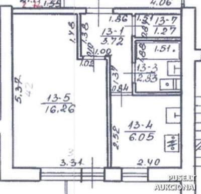 Nedidelis 30.13 kv.m. butas Visagine, Sedulinos al. 4, pradinė kaina 18090 EUR